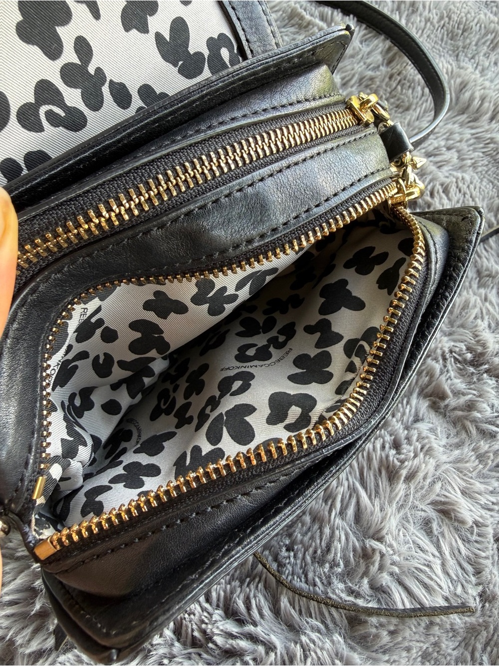 Rebecca Minkoff Mini Suki Black Leather Crossbody Bag with Tassel Accent - Picture 8 of 13